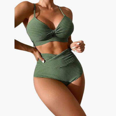 Bikini-Set - Damen Zweiteiler mit hoher Taille & Stil