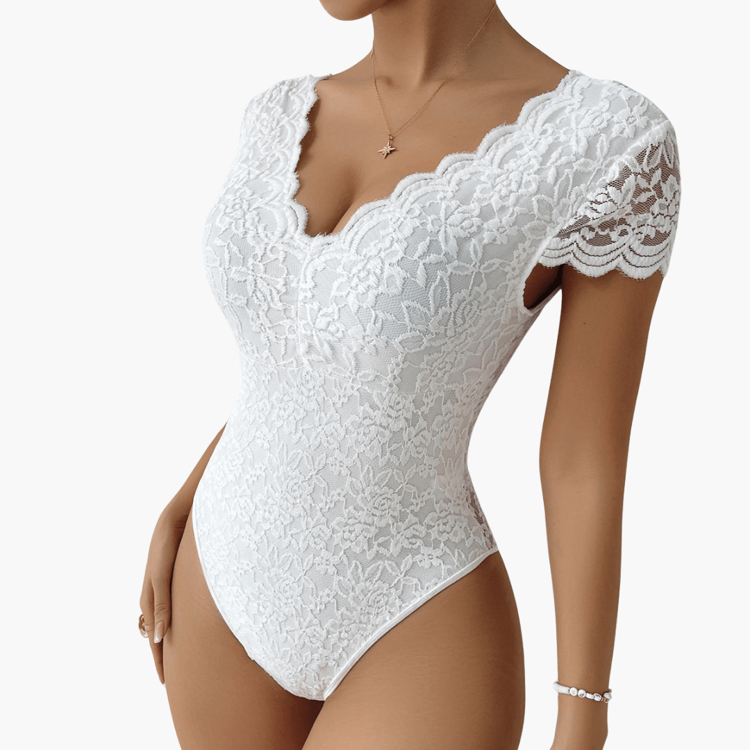 Bodysuit aus Spitze für Frauen - Eleganter V-Ausschnitt
