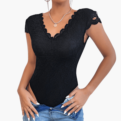 Bodysuit aus Spitze für Frauen - Eleganter V-Ausschnitt