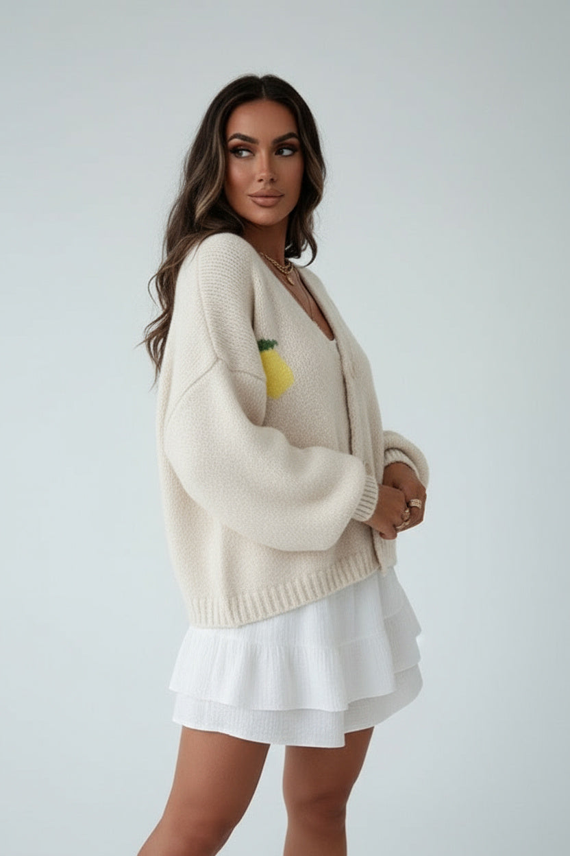 Fiona | Damenpullover mit Zitronenprint