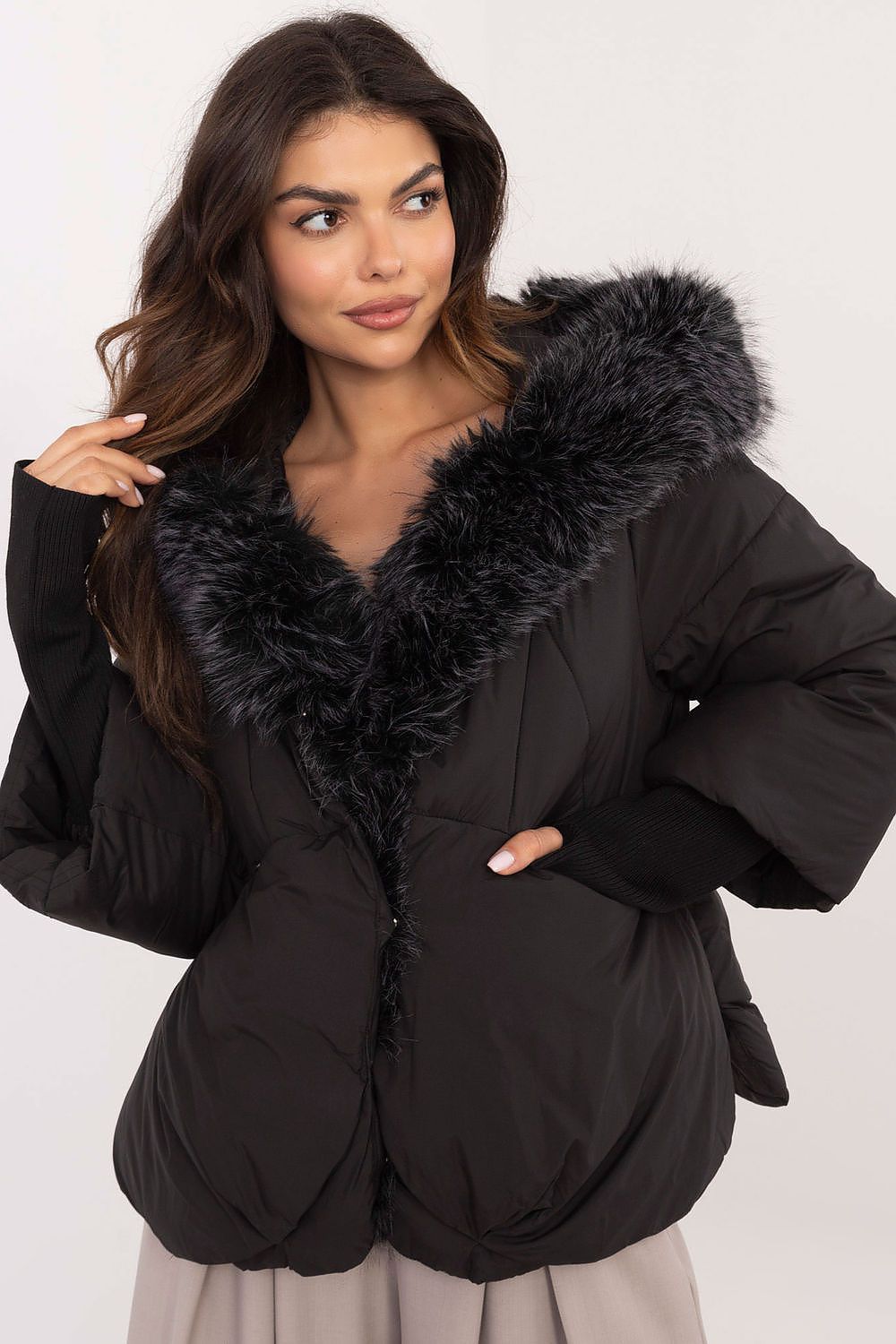 Steppjacke mit Kunstfell | Weite Passform | Warmer Komfort
