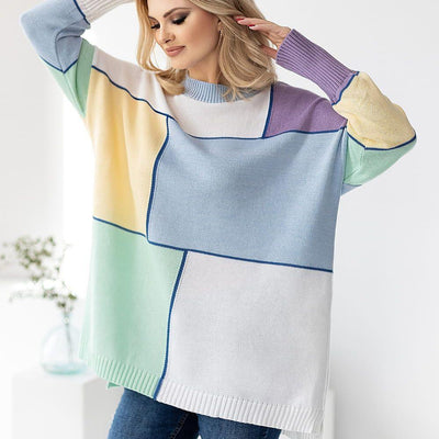 Oversized Strickpullover | Geometrisches Muster | Bequeme Passform