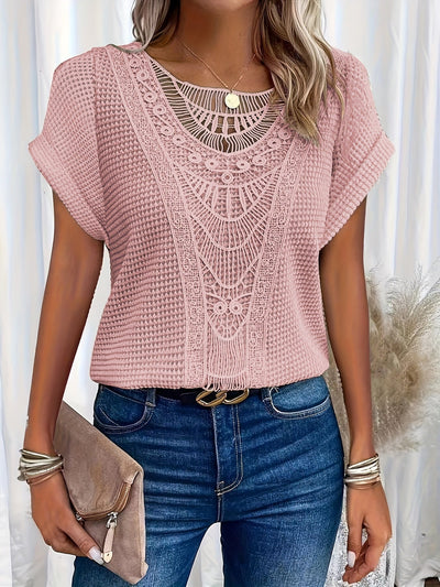 Spitzenbluse | Kurzarm | Verspielter Vintage-Look