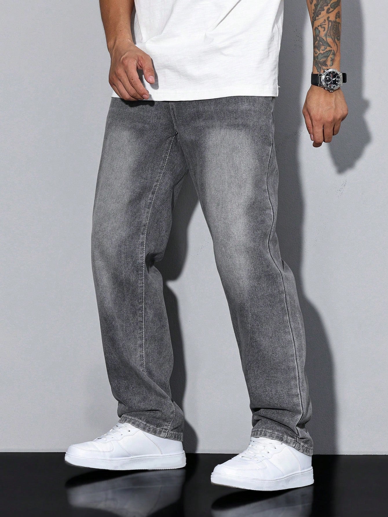 Herren Lässige Relaxed Fit Jeans