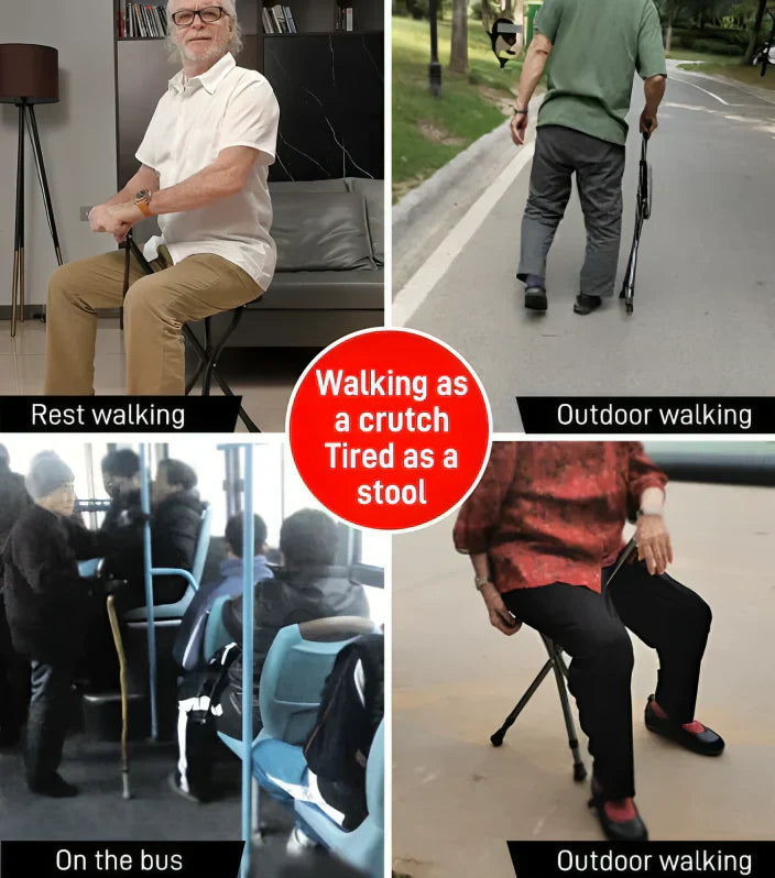 CrutchSeat™ | 2-in-1 Gehstock und faltbarer Sitz