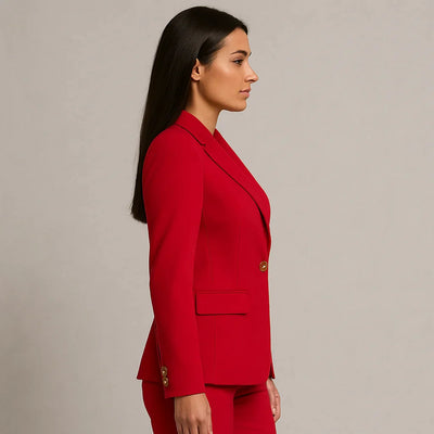 Damen Anzug Set Zweireihig Slim Fit Blazer & Hose