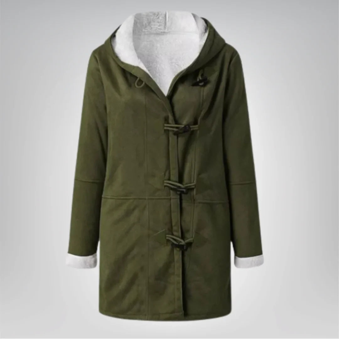 Damen Fleecejacke mit Kapuze und Taschen