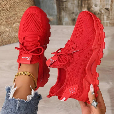 Damen Sneaker mit Strickdesign und verstärkter Sohle