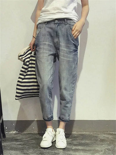 Damen Graue Verkürzte Jeans Mit Verwaschenem Look