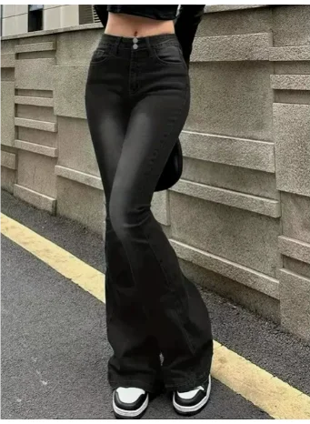 Damen High-Waist Flared Jeans mit Komfortstretch