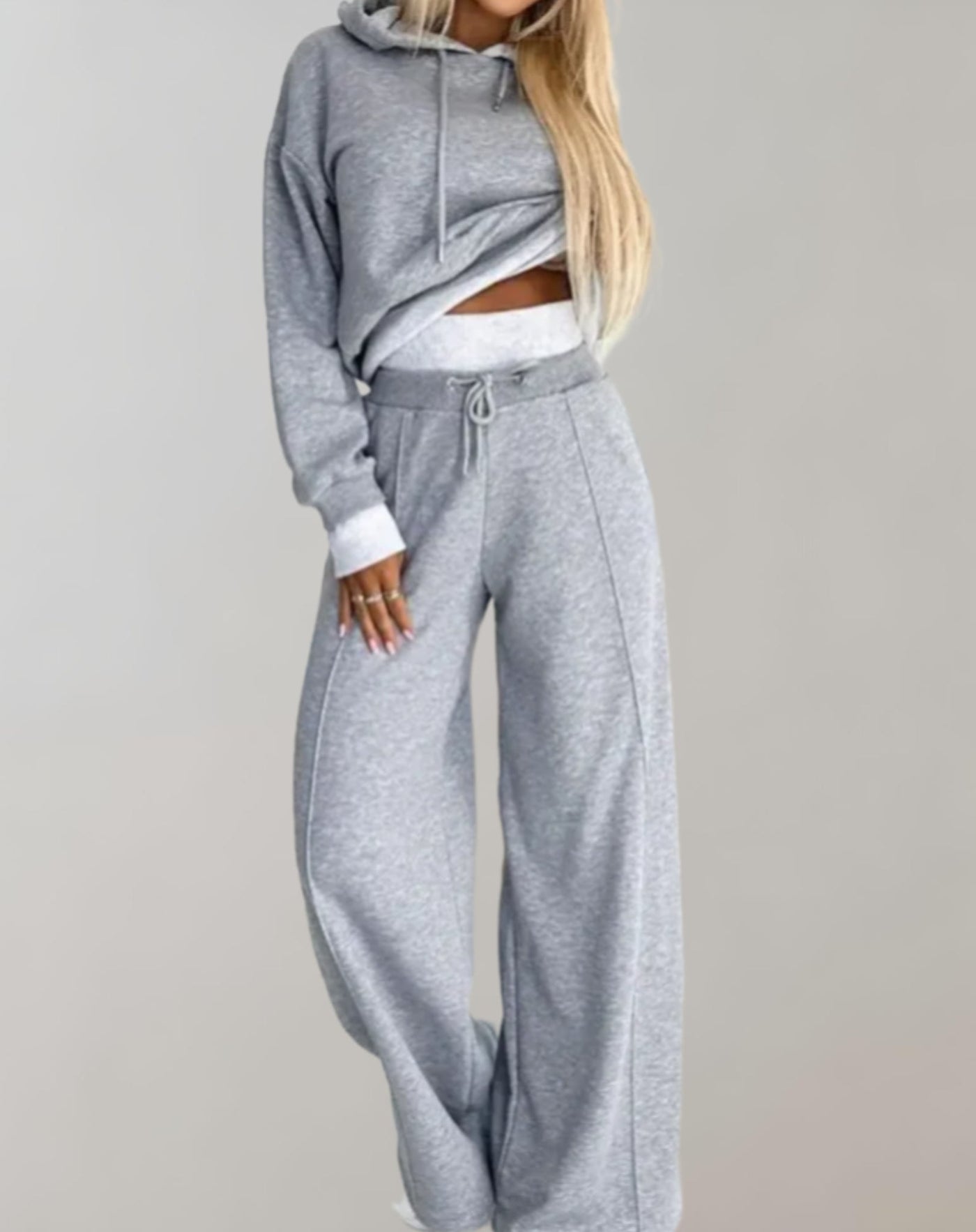 Damen-Loungewear-Set mit Kapuze und weiter Hose - Ariane