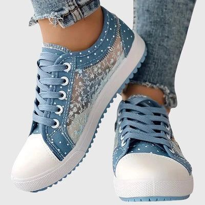 Damen Sneaker mit Blumendetail