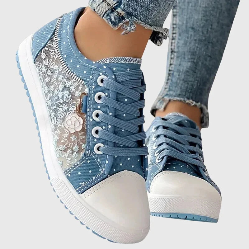 Damen Sneaker mit Blumendetail