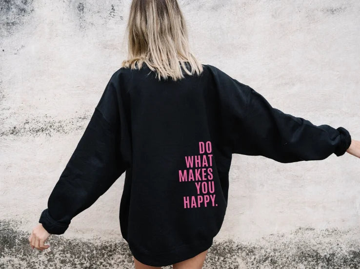 Damen Oversize Hoodie mit fröhlichem Spruch