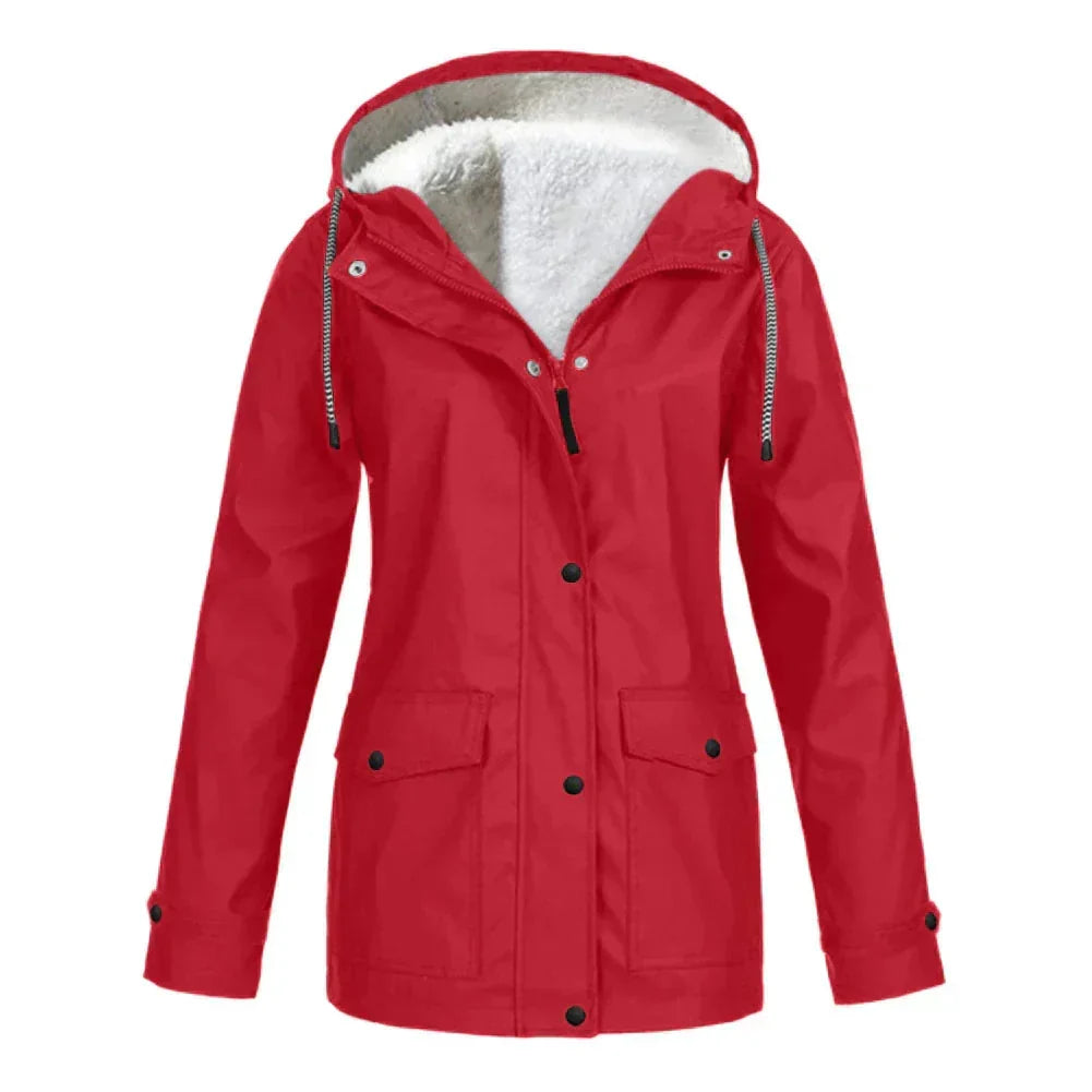 Damen Regenjacke mit Futter und Kapuze
