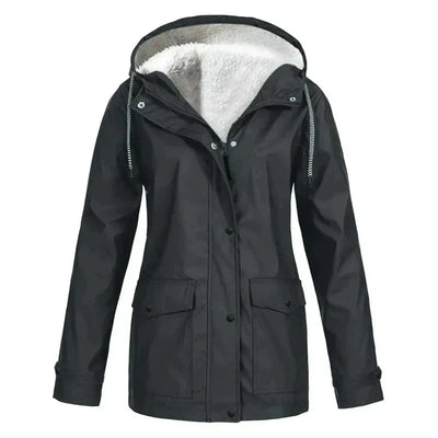 Damen Regenjacke mit Futter und Kapuze