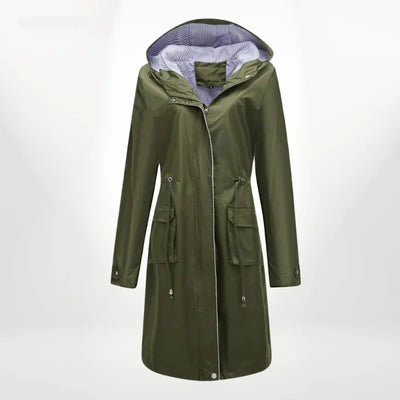 Damen Regenjacke mit Kapuze und wasserdichtem Stoff