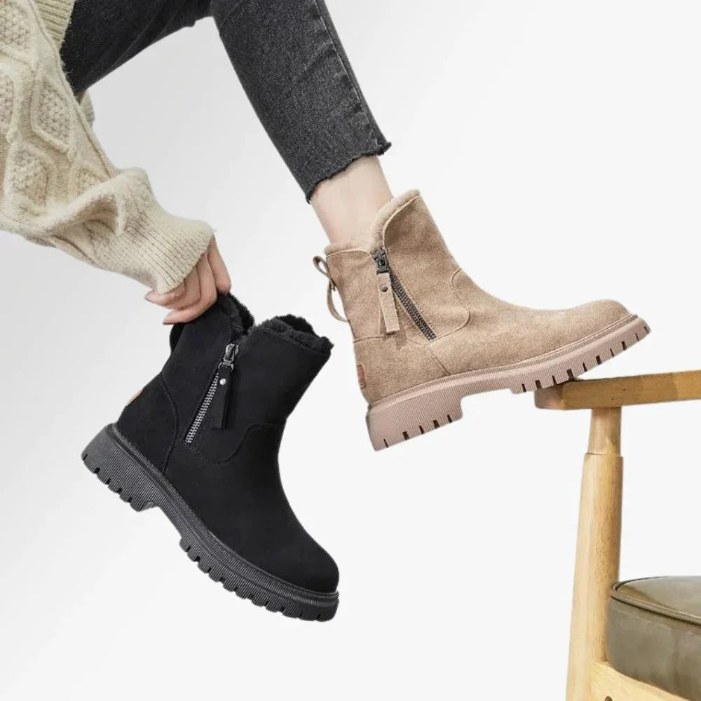 Damen Winterboots mit Futter und robuster Sohle