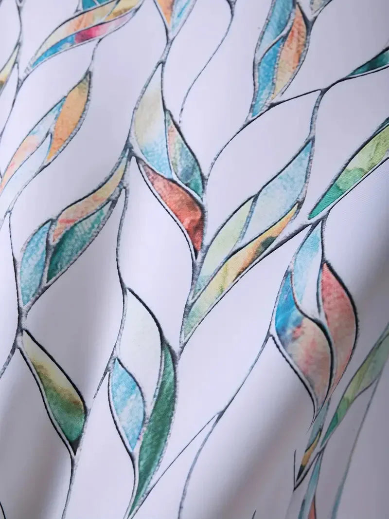 Damen Bluse mit Blattmuster und Dreiviertelärmeln