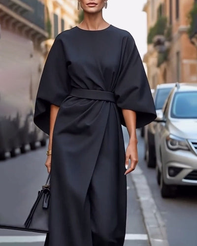 Sofia - Elegantes Kleid mit Lanternenärmeln und Gürtel