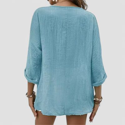 Elena | Handgemachte Bluse mit V-Ausschnitt