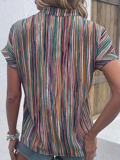 Jeramy - Gestreifte Freizeitbluse in Übergröße
