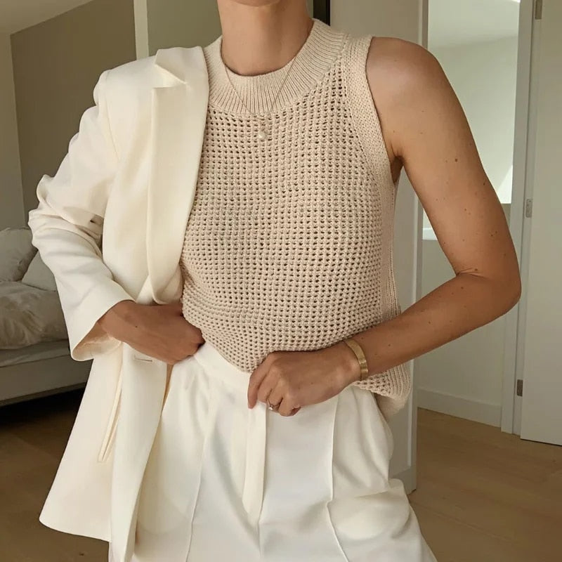 Khalea - Gestricktes, ärmelloses Top für Damen