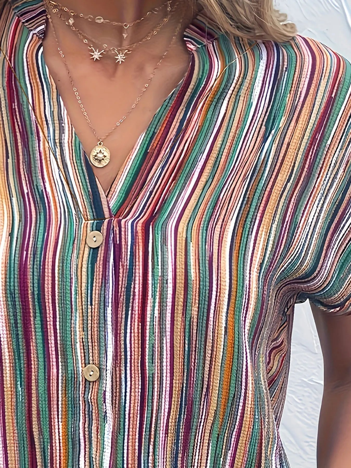 Jeramy - Gestreifte Freizeitbluse in Übergröße