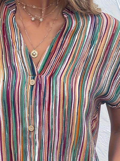 Jeramy - Gestreifte Freizeitbluse in Übergröße