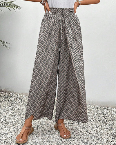 Sommerhose Damen mit hoher Taille – Elegant gemustert & luftig bequem