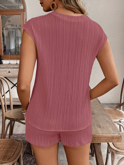 VacayVibe™ – V-Ausschnitt Zweiteiliges Set