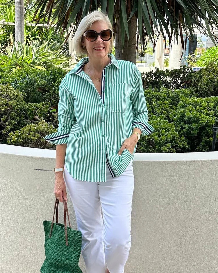 Feleciana - Stilvolles gestreiftes Freizeit-Hemd