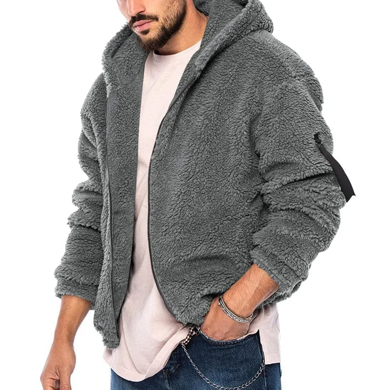 Sebastian - gemütlicher herbst/winter windbreaker mit kapuze für herren