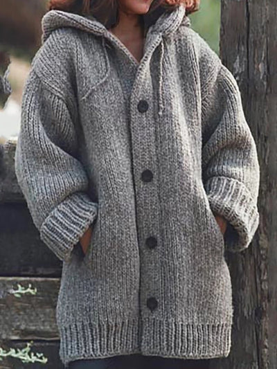 Jamie Strickjacke mit Kapuze und Knopfleiste