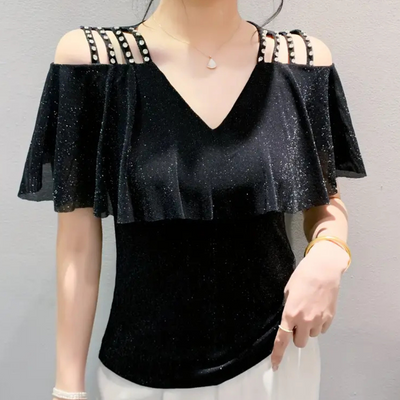 Vera - Elegante Damenbluse mit V-Ausschnitt, vielseitig