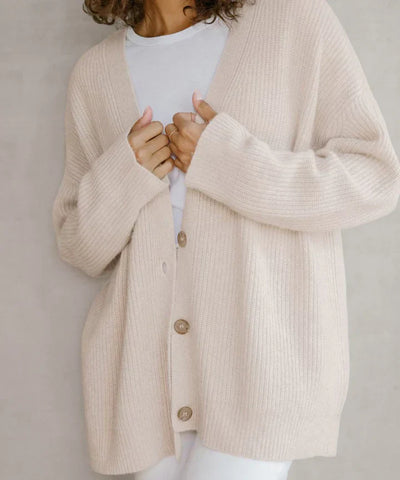 Oversized-Strickcardigan | Tiefer V-Ausschnitt | Lässige Passform