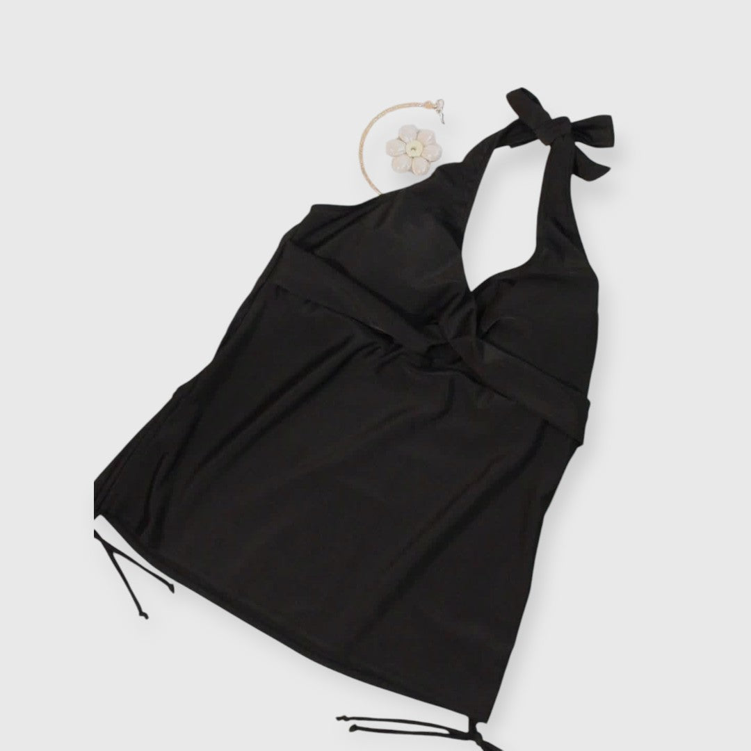 Via | Schwarzes Halterneck Tankini Set