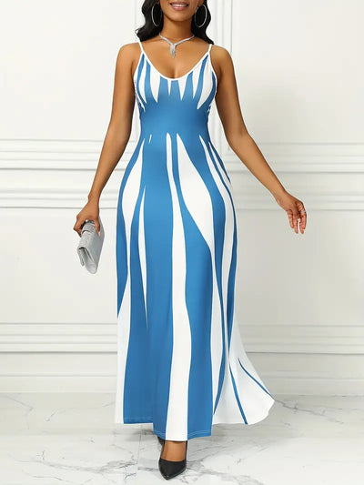 Jana - Fließendes Maxikleid mit Abstraktem Print