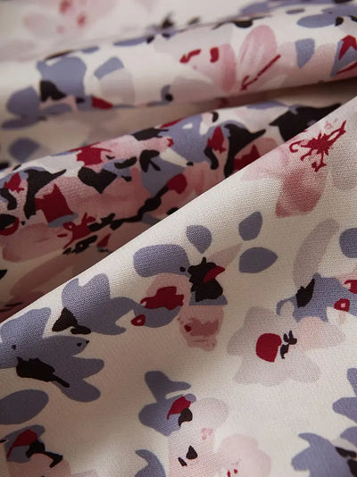 Damen-bomberjacke yori mit blumenmuster und reißverschluss