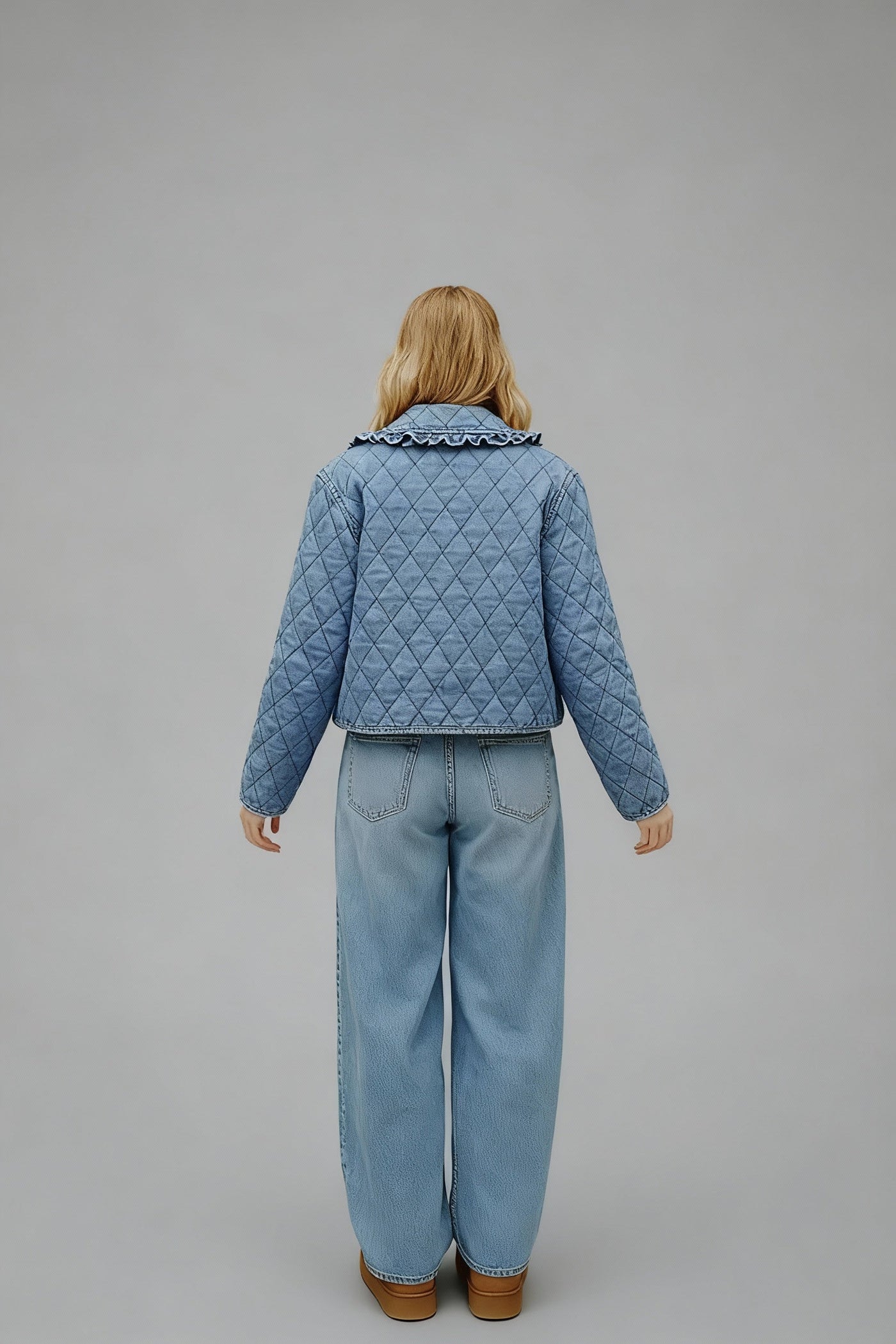 Rafaela | Kurze karierte Jeansjacke für Damen