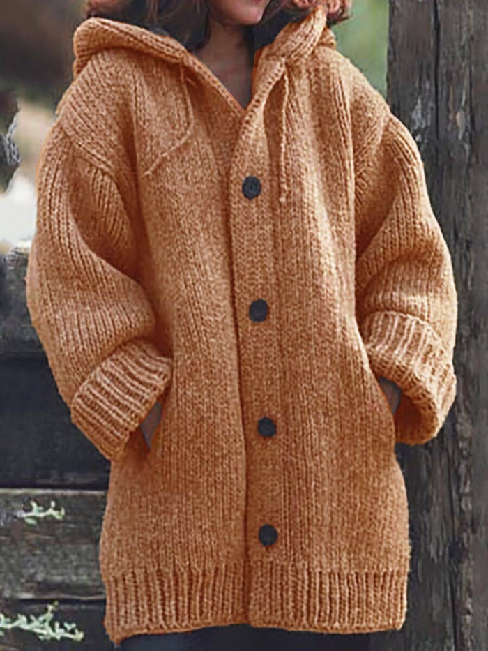 Jamie Strickjacke mit Kapuze und Knopfleiste