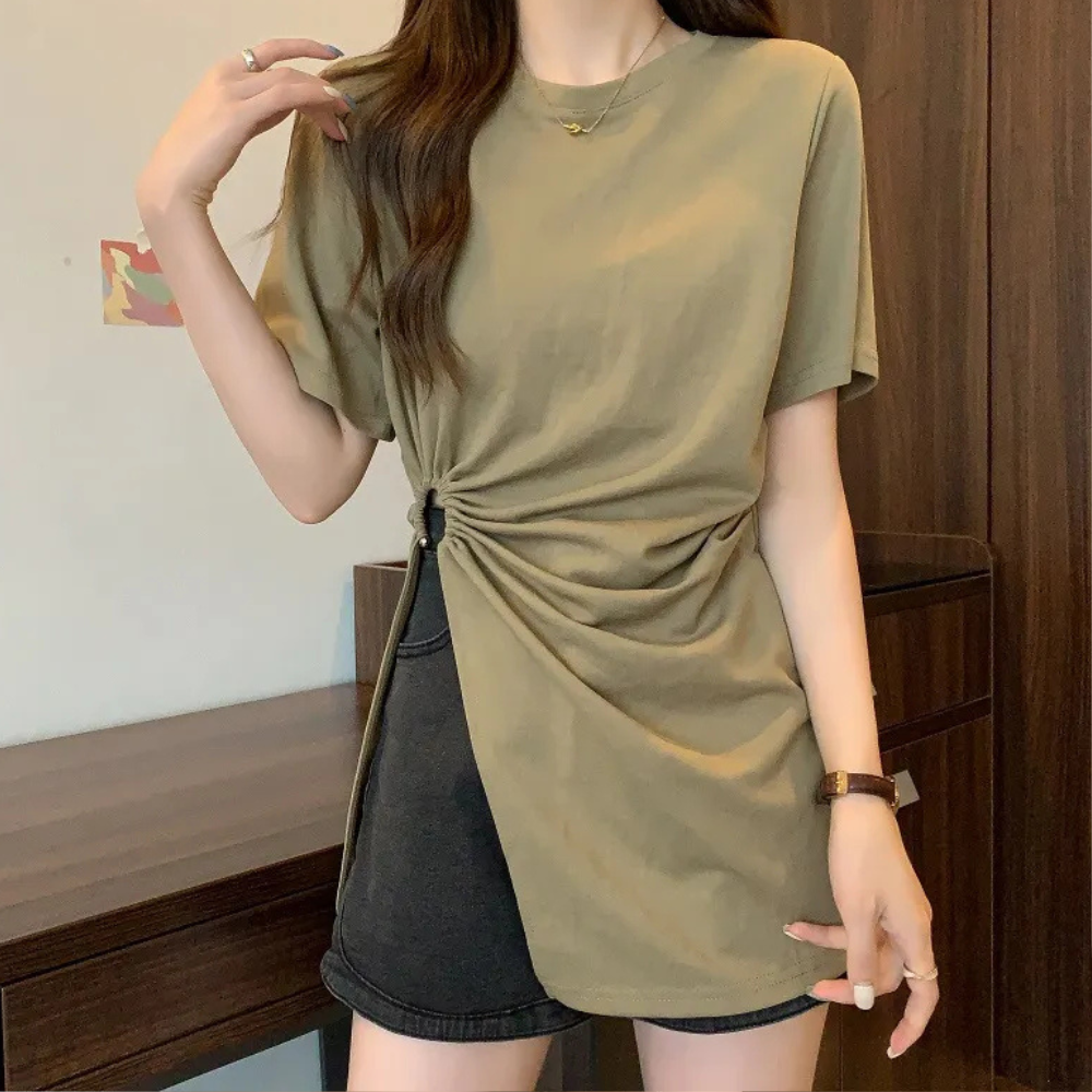 Ceina - Stilvolles asymmetrisches Damenhemd, einzigartiger Stil