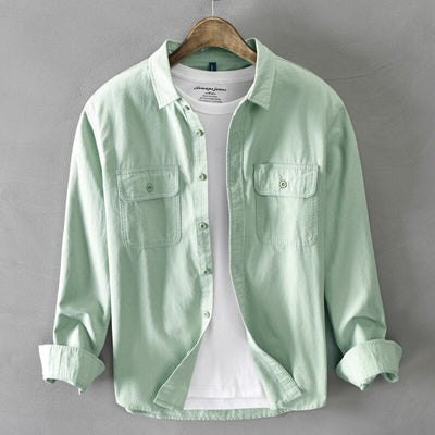 Malcolm™ – Herren Langarmhemd aus 100% Baumwolle mit Brusttaschen