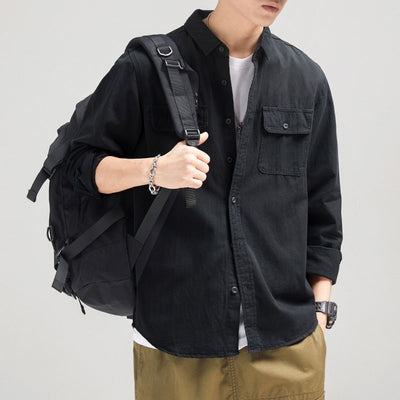 Malcolm™ – Herren Langarmhemd aus 100% Baumwolle mit Brusttaschen