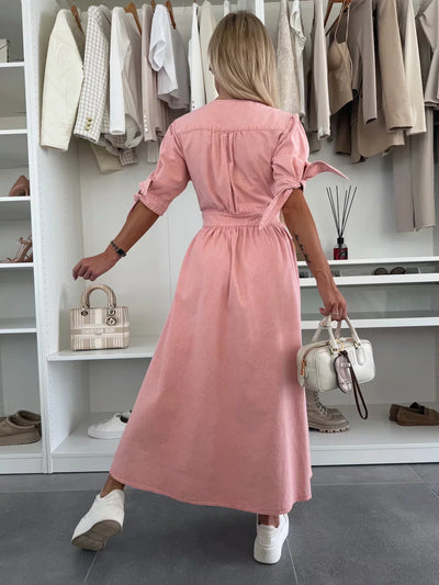 Feminines Midikleid | Taillierter Schnitt & Knopfleiste | Romantischer Look