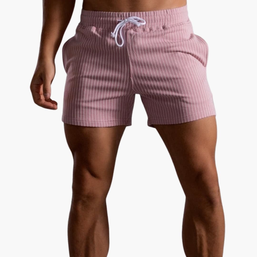 Gestreifte Shorts mit Kordelzug - für Herren im Sommerstil