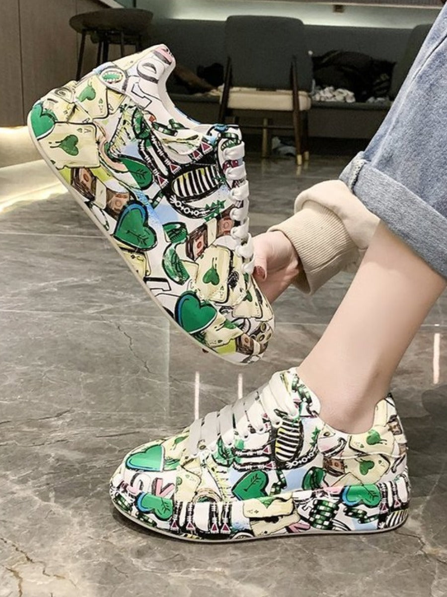 Detanny - Trendige Graffiti-Freizeit-Damen-Sneaker