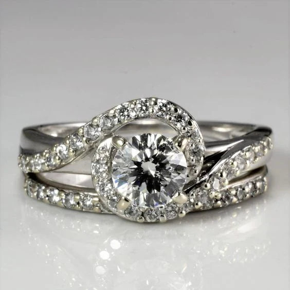 Vintage Spirale Glas Silber Ring