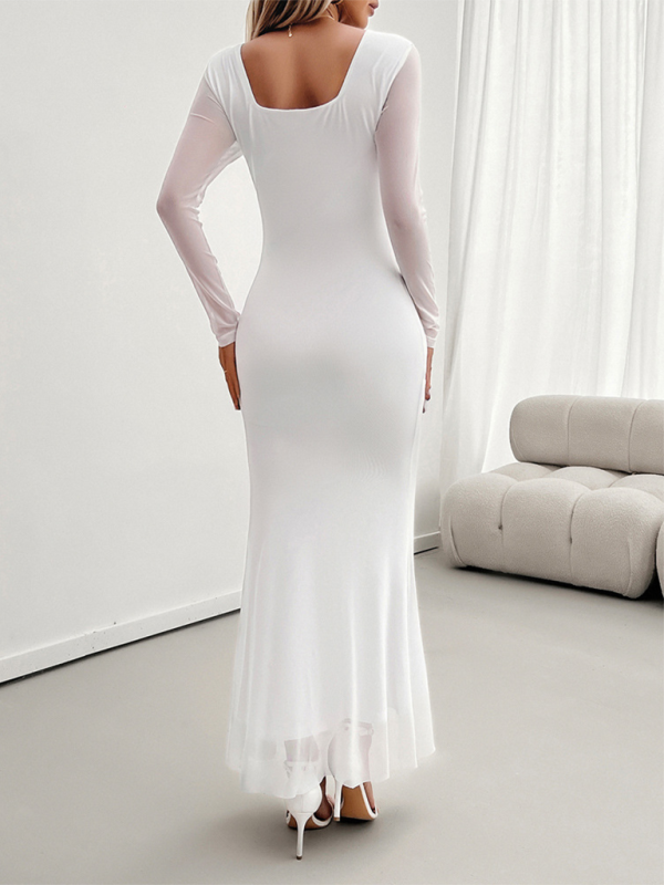 Abendkleid mit Rüschen | Figurbetont | Eleganter Maxischnitt