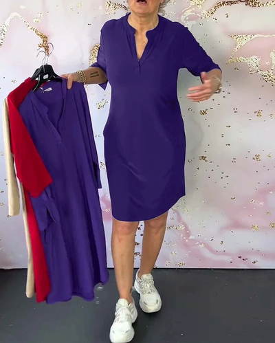 Tracy - schlichtes Kleid mit V-Ausschnitt